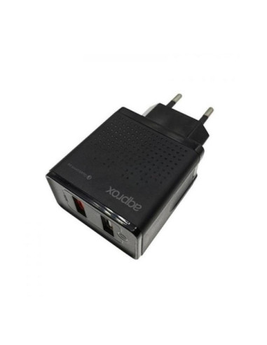 Approx APPUSBWALLQC cargador de dispositivo móvil Universal Negro Corriente alterna Carga rápida Interior