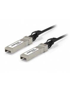 LevelOne DAC-0101 Cable de fibra óptica e InfiniBand 1 m SFP+ Negro, Acero inoxidable