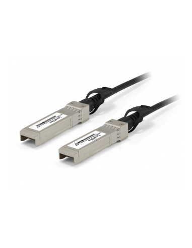 LevelOne DAC-0101 Cable de fibra óptica e InfiniBand 1 m SFP+ Negro, Acero inoxidable