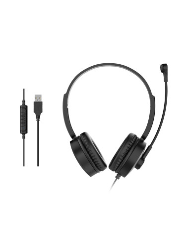 Equip 245301 auricular y casco Auriculares Alámbrico Diadema Llamadas Música Negro