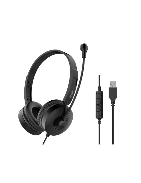 Equip 245301 auricular y casco Auriculares Alámbrico Diadema Llamadas Música Negro