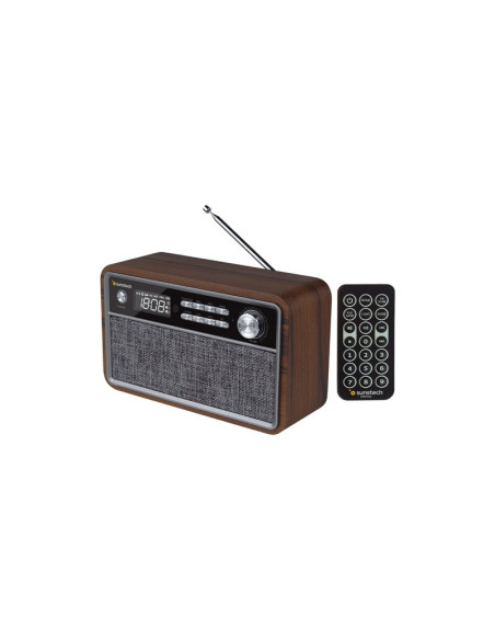 Sunstech RPBT500 Portátil Digital Negro, Madera
