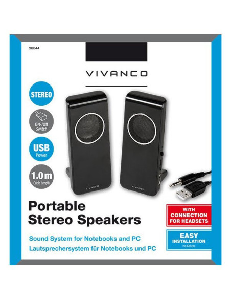 Vivanco IT-CSP 2.0 Negro Alámbrico 4 W