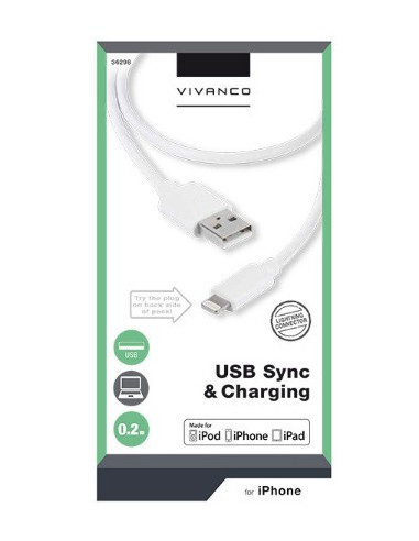 Vivanco 36298 cable de conector Lightning 0,2 m Blanco