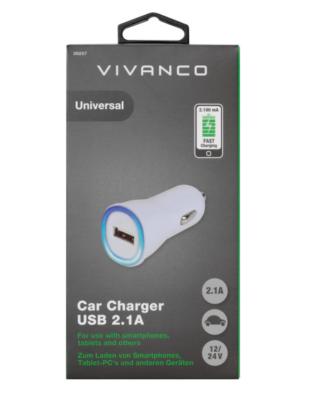 Vivanco CCVVUSB21AW Universal Blanco Encendedor de cigarrillos Auto