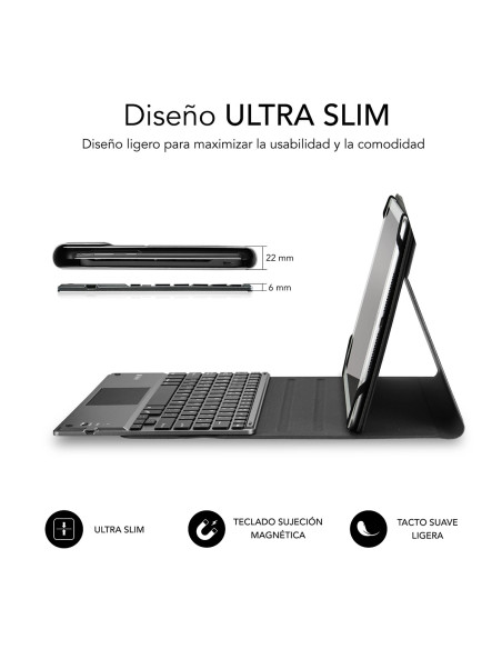 SUBBLIM Funda con Teclado KEYTAB PRO BLUETOOTH 10,1" TOUCHPAD Black