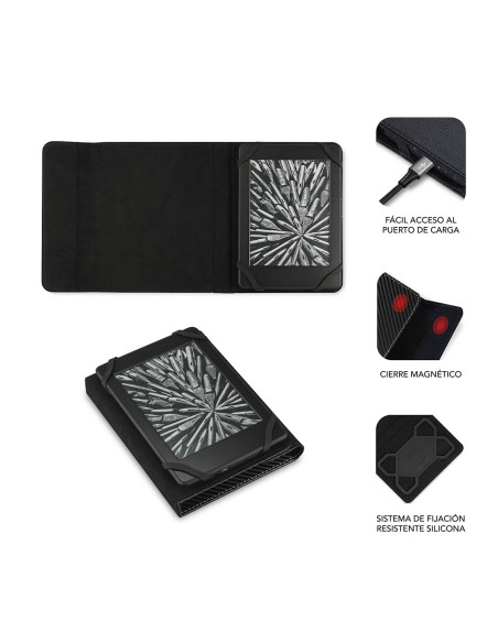 SUBBLIM Funda Libro Electrónico Clever Ebook Case 6" Black