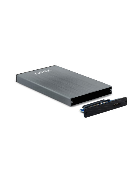 TooQ TQE-2527G caja para disco duro externo Caja de disco duro (HDD) Negro, Gris 2.5"