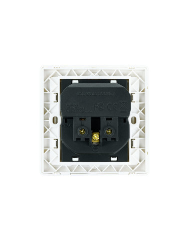 Nanocable Base de enchufe de pared tipo schuko con 2 tomas USB Max. 2.4A, blanca