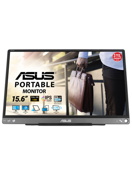 ASUS ZenScreen MB16ACE pantalla para PC 39,6 cm (15.6") 1920 x 1080 Pixeles Full HD LED Gris