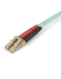 StarTech.com Cable de 1m de Fibra Óptica Multimodo LC UPC a LC UPC OM4 - 50 125µm - Fibra LOMMF VCSEL - Redes de 100G - Cable 2