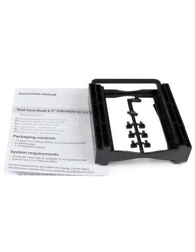 StarTech.com Bracket de Montaje para 2 Unidades de DD SSD de 2,5" en Bahía de 3,5" - Sin herramientas