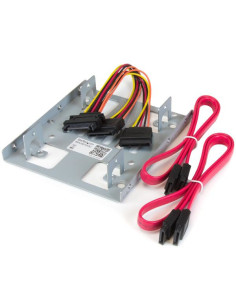 StarTech.com Bracket Adaptador Bandeja de Montaje 2 Unidades de Disco Duro HDD de 2,5" a Bahía de 3,5 Pulgadas