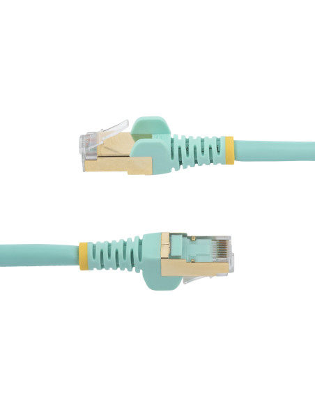 StarTech.com Cable de 2m de Red Ethernet RJ45 Cat6a Blindado STP - Cable sin Enganche Snagless - Aguamarina