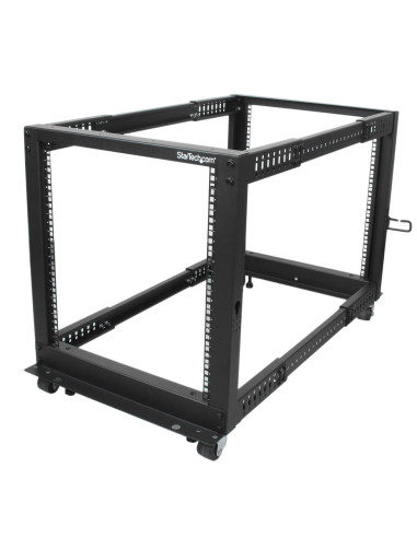 StarTech.com Rack 12U Móvil de Marco Abierto de 4 Columnas para Servidores - Rack de Cuatro Columnas de 19 Pulgadas para Equipo
