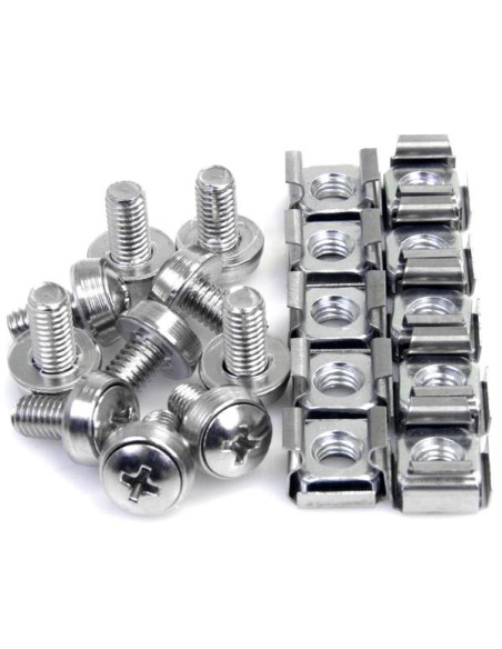 StarTech.com Paquete de 50 Tornillos y Tuercas Enjauladas Cage Nuts M6