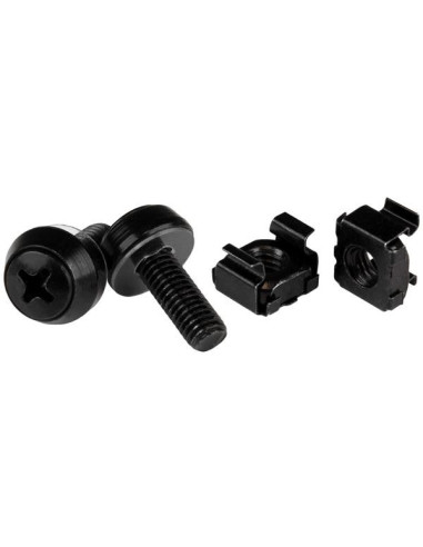 StarTech.com Paquete de 50 Tornillos y Tuercas Enjauladas Cage Nuts M6x12mm - Negro