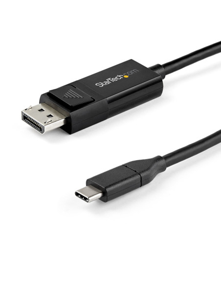 StarTech.com Cable de 1m USB-C a DisplayPort 1.4 - Convertidor Bidireccional Adaptador de Vídeo USB Tipo C - HBR3 HDR DSC -