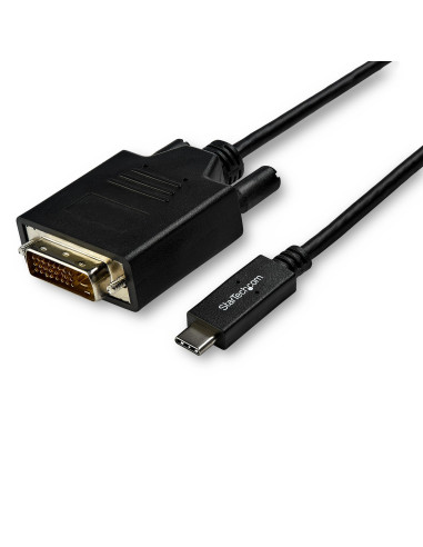 StarTech.com Cable Adaptador de 3m USB-C a DVI 1920 x 1200 - Negro - Cable USB Tipo C a DVI - Cable Conversor de Vídeo USBC