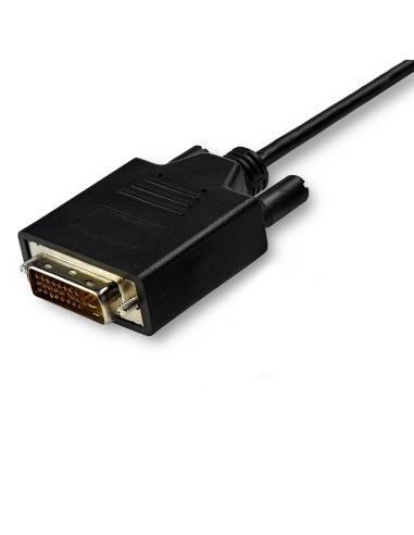 StarTech.com Cable Adaptador de 3m USB-C a DVI 1920 x 1200 - Negro - Cable USB Tipo C a DVI - Cable Conversor de Vídeo USBC