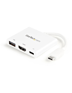 StarTech.com Adaptador Multipuertos USB-C con HDMI - Puerto USB 3.0 - PD de 60W - Blanco