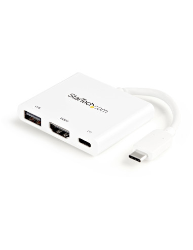 StarTech.com Adaptador Multipuertos USB-C con HDMI - Puerto USB 3.0 - PD de 60W - Blanco