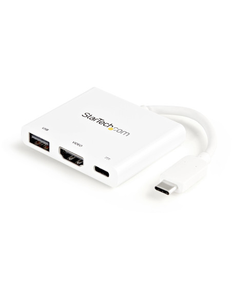 StarTech.com Adaptador Multipuertos USB-C con HDMI - Puerto USB 3.0 - PD de 60W - Blanco