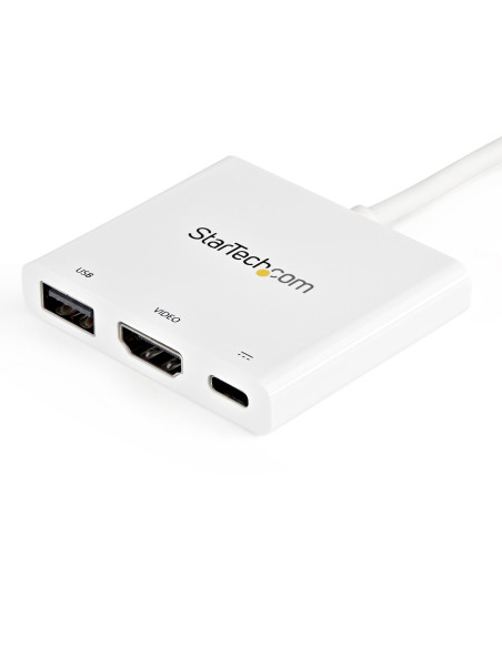 StarTech.com Adaptador Multipuertos USB-C con HDMI - Puerto USB 3.0 - PD de 60W - Blanco
