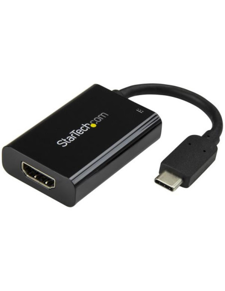 StarTech.com Adaptador USB-C a HDMI 4K con Entrega de Alimentación por USB - 60 Watts - Negro
