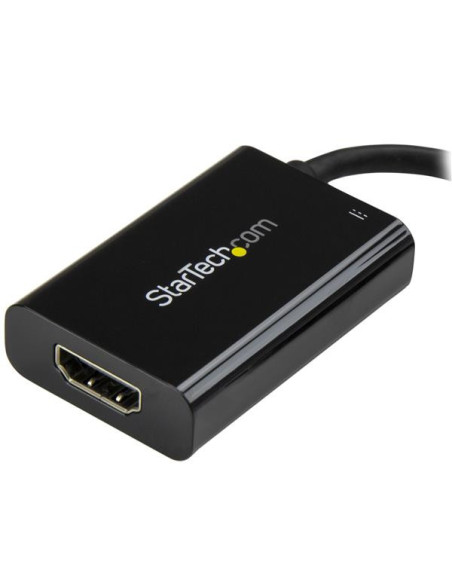StarTech.com Adaptador USB-C a HDMI 4K con Entrega de Alimentación por USB - 60 Watts - Negro