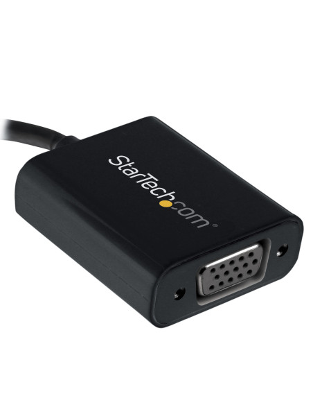 StarTech.com Adaptador USB C a VGA - Negro - 1080p - Convertidor de Vídeo para su MacBook Pro - Dongle de Pantalla USB Tipo C a