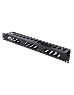 StarTech.com Panel Canaleta 1U de Gestión de Cables para Rack de Conductos Horizontales con Tapa - Conducto de Cables para Rack 2
