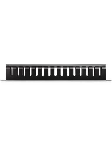 StarTech.com Panel Canaleta 1U de Gestión de Cables para Rack de Conductos Horizontales con Tapa - Conducto de Cables para Rack