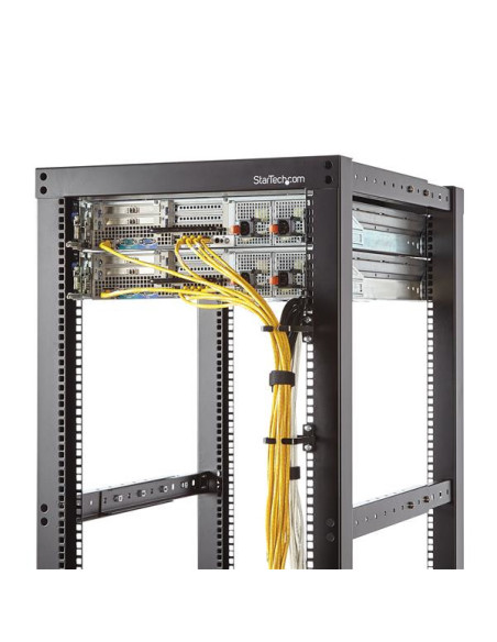 StarTech.com Anilla Pasacables en D Vertical 1U para Gestión de Cableado en Armarios Racks - Guiacables 5,7x10cm