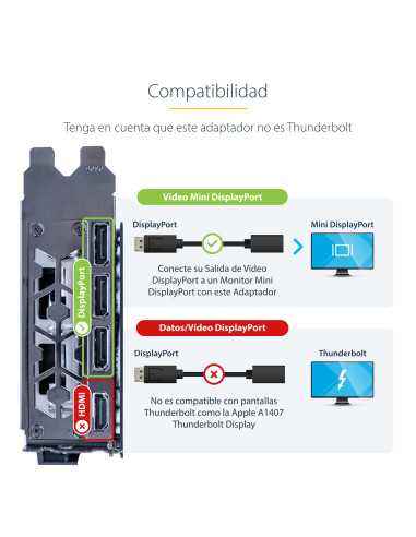 StarTech.com Cable de 15cm DisplayPort a Mini DisplayPort - de Vídeo 4K x 2K UHD - Cable de Extensión DP a mDP 1.2