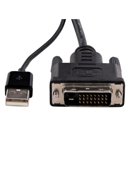 StarTech.com Adaptador DVI a DisplayPort Alimentado por USB - Conversor DVI a DisplayPort - Convertidor DVI-D a DP - 1920x1200