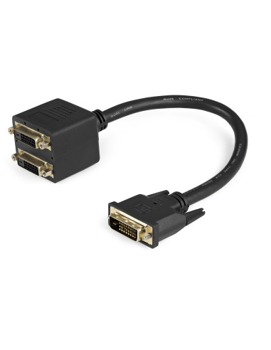 StarTech.com Cable Duplicador Divisor de Vídeo DVI-D de 2 Puertos Salidas Compacto - Bifurcador