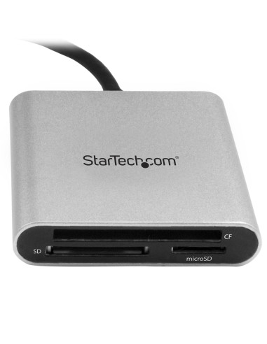 StarTech.com Lector Grabador USB 3.0 de Tarjetas de Memoria SD, Micro SD, CompactFlash - Adaptador USB-C a Tarjetas Flash
