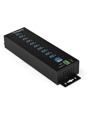 StarTech.com Hub Concentrador Ladrón USB de 10 Puertos con Adaptador de Corriente - con Protección contra Descargas de 350W -