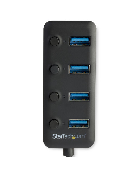 StarTech.com Hub Ladrón USB 3.0 4 Puertos - USB-A a USB 3.0 Tipo A con Interruptores Individuales de Encendido Apagado - USB
