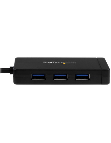 StarTech.com Concentrador USB 3.0 de 3 Puertos con USB-C y Ethernet Gigabit - 5Gbps - Con Adaptador de Alimentación