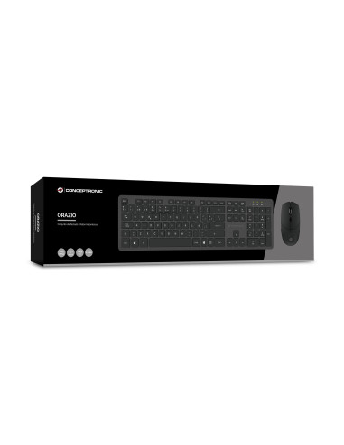 Conceptronic ORAZIO01ES teclado Ratón incluido Oficina RF inalámbrico QWERTY Español Negro