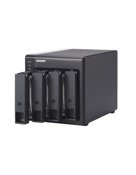 QNAP TR-004 caja para disco duro externo Carcasa de disco duro SSD Negro 2.5 3.5"