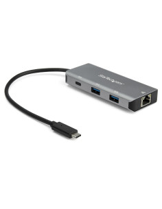 StarTech.com Hub Ladrón USB C con Puerto de Red Ethernet Gigabit RJ45 GbE - Concentrador USB Tipo C USB 3.2 Gen 2 de 10Gbps con