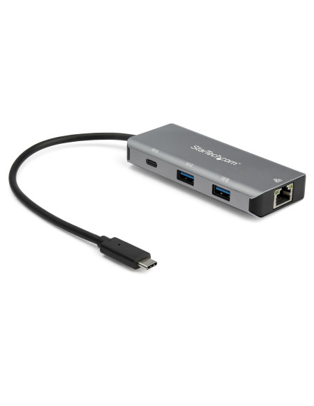 StarTech.com Hub Ladrón USB C con Puerto de Red Ethernet Gigabit RJ45 GbE - Concentrador USB Tipo C USB 3.2 Gen 2 de 10Gbps con