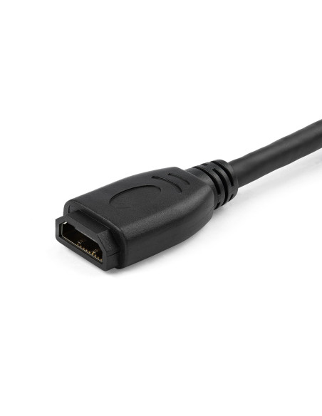 StarTech.com Cable de 15cm de Extensión Alargador HDMI 2.0 de Alta Velocidad con Ethernet - Extensor de Puertos - Cable para