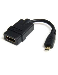 StarTech.com Adaptador Micro HDMI a HDMI - Vídeo 4K 30Hz -Cable Adaptador Dongle Micro HDMI Tipo D de Alta Velocidad a HDMI 1.4