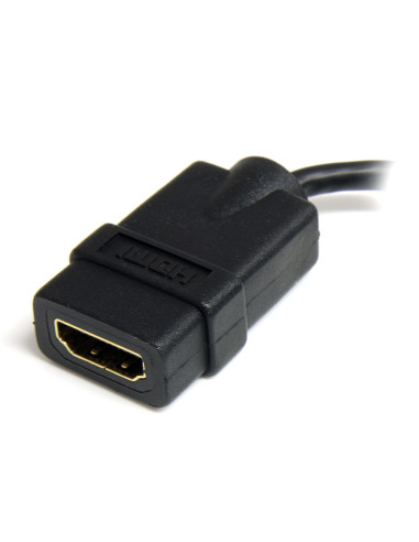 StarTech.com Adaptador Micro HDMI a HDMI - Vídeo 4K 30Hz -Cable Adaptador Dongle Micro HDMI Tipo D de Alta Velocidad a HDMI 1.4