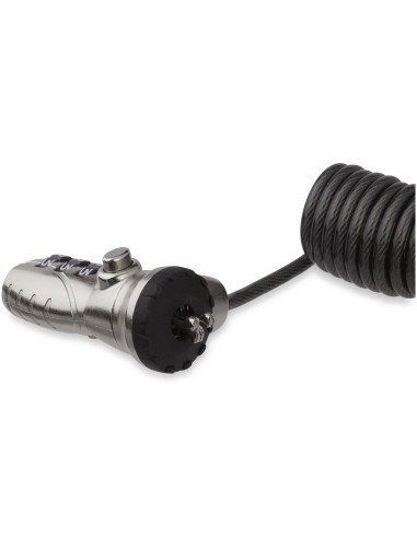 StarTech.com Cable de Seguridad con Combinación para Ordenador Portátil- con Cable Auto Enrrollable - Combinación de 3 Dígitos