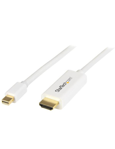 StarTech.com Cable Conversor Mini DisplayPort a HDMI de 2m - Color Blanco - Ultra HD 4K